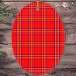 Burnett Modern Tartan Oval Ornaments, Christmas Tree Ornament, Plaid Christmas Ornaments, Ceramic Oval Christmas Tree Decoration, Tartan Oval Ornaments, Christmas Tree Ornament, Plaid Christmas Ornaments, Ceramic Oval Christmas Tree Decoration