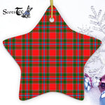 Butter Tartan Ornament Star Ornament, Christmas Star Decorations, ceramic ornament, Plaid Star Ceramic Ornament, Christmas Ornament Decorations Gift