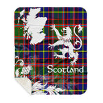 Scotstee Shop - Tartan Blanket Thistle and Lion Scottish Clan Glas Plaid Blanket - Sherpa Blanket