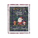 Personalized Gift Tartan Plaid Blanket Clan Campbell Argyll Modern With Funny Santa Snowman Reindeer Merry Christmas Fleece Blanket, Home Living Room, Plaid Blanket, Tartan Blanket, Scottish Blanket, Buffalo fleece blanket, Christmas Blanket