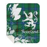 Sherpa Blanket - Tartan Blanket Thistle and Lion Scottish Clan Henderson Plaid Blanket, plaid sherpa blanket queen,purple sherpa blanket,queen sherpa blanket,queen size sherpa blanket,red sherpa blanket,scottish tartan blankets,sherpa blanket,sherpa christmas blanket