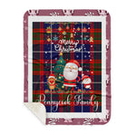 Personalized Gift Tartan Plaid Blanket Clan Pennycook With Funny Santa Snowman Reindeer Merry Christmas Gift Sherpa Blanket, blue plaid sherpa blanket,blue tartan sherpa blanket,Buchan,buffalo plaid sherpa blanket,christmas sherpa blanket,Christmas Throw Blanket
