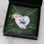 Sea Turtle Necklace Gift for My Beautiful Girlfriend Valentines Necklace Clan MacAlpine Modern Tartan Blue Turtle Necklace