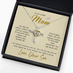 To My Loving Mom Necklace You Are Important To Me Gift For Her, Mother's Day Cross Necklace