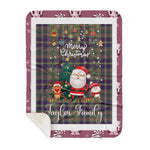 Personalized Gift Tartan Plaid Blanket Clan Taylor Weathered With Funny Santa Snowman Reindeer Merry Christmas Gift Sherpa Blanket, blue plaid sherpa blanket,blue tartan sherpa blanket,Buchan,buffalo plaid sherpa blanket,christmas sherpa blanket,Christmas Throw Blanket