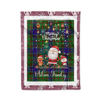 Personalized Gift Tartan Plaid Blanket Clan Adam Hunting With Funny Santa Snowman Reindeer Merry Christmas Fleece Blanket, Home Living Room, Plaid Blanket, Tartan Blanket, Scottish Blanket, Buffalo fleece blanket, Christmas Blanket