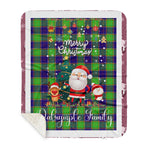 Personalized Gift Tartan Plaid Blanket Clan Dalrymple Hunting With Funny Santa Snowman Reindeer Merry Christmas Gift Sherpa Blanket, blue plaid sherpa blanket,blue tartan sherpa blanket,Buchan,buffalo plaid sherpa blanket,christmas sherpa blanket,Christmas Throw Blanket