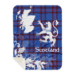 Sherpa Blanket - Tartan Blanket Thistle and Lion Scottish Clan Elliot Plaid Blanket, plaid sherpa blanket queen,purple sherpa blanket,queen sherpa blanket,queen size sherpa blanket,red sherpa blanket,scottish tartan blankets,sherpa blanket,sherpa christmas blanket