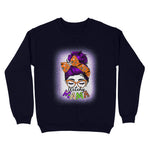 Witchy Mama Halloween Messy Bun Skull Witch Mom Women Spooky Womens Halloween Sweatshirts, Halloween Sweatshirt Plus Size - Scotstee Shop