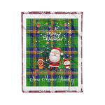 Personalized Gift Tartan Plaid Blanket Clan New Mexico With Funny Santa Snowman Reindeer Merry Christmas Fleece Blanket, Home Living Room, Plaid Blanket, Tartan Blanket, Scottish Blanket, Buffalo fleece blanket, Christmas Blanket