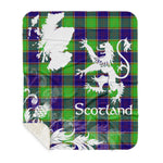 Sherpa Blanket - Tartan Blanket Thistle and Lion Scottish Clan Dalrymple Plaid Blanket, plaid sherpa blanket queen,purple sherpa blanket,queen sherpa blanket,queen size sherpa blanket,red sherpa blanket,scottish tartan blankets,sherpa blanket,sherpa christmas blanket