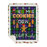 Personalized Gift Tartan Plaid Blanket Clan Mitchell With Christmas Cookie Baking Crew Christmas Gift Sherpa Blanket, tartan sherpa blanket,buffalo plaid sherpa blanket,christmas sherpa blanket,Christmas Throw Blanket,green plaid sherpa blanket,green sherpa blanket