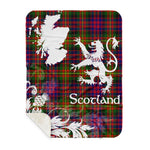 Sherpa Blanket - Tartan Blanket Thistle and Lion Scottish Clan Carnegie Modern Plaid Blanket, plaid sherpa blanket queen,purple sherpa blanket,queen sherpa blanket,queen size sherpa blanket,red sherpa blanket,scottish tartan blankets,sherpa blanket,sherpa christmas blanket