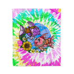 Scotstee Shop - Scotstee Shop Blanket Fish Hippies Tie Dye Rainbow Hippie Fleece Blanket