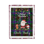 Personalized Gift Tartan Plaid Blanket Clan Brodie Hunting With Funny Santa Snowman Reindeer Merry Christmas Fleece Blanket, Home Living Room, Plaid Blanket, Tartan Blanket, Scottish Blanket, Buffalo fleece blanket, Christmas Blanket