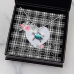 Sea Turtle Necklace Gift for My Beautiful Girlfriend Valentines Necklace Clan Menzies Modern Tartan Blue Turtle Necklace