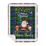 Personalized Gift Tartan Plaid Blanket Clan Paterson With Funny Santa Snowman Reindeer Merry Christmas Gift Sherpa Blanket, blue plaid sherpa blanket,blue tartan sherpa blanket,Buchan,buffalo plaid sherpa blanket,christmas sherpa blanket,Christmas Throw Blanket