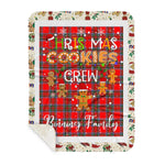 Personalized Gift Tartan Plaid Blanket Clan Binning With Christmas Cookie Baking Crew Christmas Gift Sherpa Blanket, tartan sherpa blanket,buffalo plaid sherpa blanket,christmas sherpa blanket,Christmas Throw Blanket,green plaid sherpa blanket,green sherpa blanket
