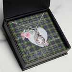Rising Phoenix Necklace - Valentine Necklace Clan Ferguson Modern Tartan Gift for Girlfriend, Gift for My Wife Rising Phoenix Necklace