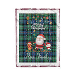 Personalized Gift Tartan Plaid Blanket Clan Rose Hunting Ancient With Funny Santa Snowman Reindeer Merry Christmas Fleece Blanket, Home Living Room, Plaid Blanket, Tartan Blanket, Scottish Blanket, Buffalo fleece blanket, Christmas Blanket