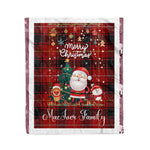 Personalized Gift Tartan Plaid Blanket Clan MacIver With Funny Santa Snowman Reindeer Merry Christmas Fleece Blanket, Home Living Room, Plaid Blanket, Tartan Blanket, Scottish Blanket, Buffalo fleece blanket, Christmas Blanket