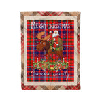 Personalized Gift Plaid Tartan Blanket Clan Cameron Of Lochiel Modern With Moose Lover Xmas Gift Santa Riding Christmas Fleece Blanket