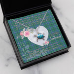 Sea Turtle Necklace Gift for My Beautiful Girlfriend Valentines Necklace Clan Sandilands Ancient Tartan Blue Turtle Necklace