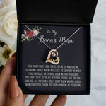 To My Bonus Mom Necklace, Thank You For Everything Mother's Day Gift For Mom Forever Love Necklace