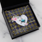 Sea Turtle Necklace Gift for My Beautiful Girlfriend Valentines Necklace Clan MacLellan Modern Tartan Blue Turtle Necklace