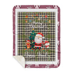 Personalized Gift Tartan Plaid Blanket Clan Burns With Funny Santa Snowman Reindeer Merry Christmas Gift Sherpa Blanket, blue plaid sherpa blanket,blue tartan sherpa blanket,Buchan,buffalo plaid sherpa blanket,christmas sherpa blanket,Christmas Throw Blanket