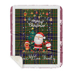 Personalized Gift Tartan Plaid Blanket Clan MacMillan Hunting Modern With Funny Santa Snowman Reindeer Merry Christmas Gift Sherpa Blanket, blue plaid sherpa blanket,blue tartan sherpa blanket,Buchan,buffalo plaid sherpa blanket,christmas sherpa blanket,Christmas Throw Blanket