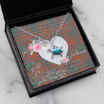 Sea Turtle Necklace Gift for My Beautiful Girlfriend Valentines Necklace Clan Matheson Ancient Tartan Blue Turtle Necklace