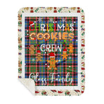 Personalized Gift Tartan Plaid Blanket Clan Glass With Christmas Cookie Baking Crew Christmas Gift Sherpa Blanket, tartan sherpa blanket,buffalo plaid sherpa blanket,christmas sherpa blanket,Christmas Throw Blanket,green plaid sherpa blanket,green sherpa blanket