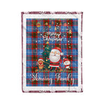 Personalized Gift Tartan Plaid Blanket Clan Skirving With Funny Santa Snowman Reindeer Merry Christmas Fleece Blanket, Home Living Room, Plaid Blanket, Tartan Blanket, Scottish Blanket, Buffalo fleece blanket, Christmas Blanket