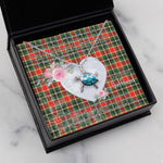 Sea Turtle Necklace Gift for My Beautiful Girlfriend Valentines Necklace Clan MacLachlan Modern Tartan Blue Turtle Necklace
