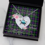 Sea Turtle Necklace Gift for My Beautiful Girlfriend Valentines Necklace Clan Malcolm Tartan Blue Turtle Necklace