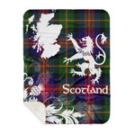 Sherpa Blanket - Tartan Blanket Thistle and Lion Scottish Clan MacLennan Plaid Blanket, plaid sherpa blanket queen,purple sherpa blanket,queen sherpa blanket,queen size sherpa blanket,red sherpa blanket,scottish tartan blankets,sherpa blanket,sherpa christmas blanket