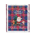 Personalized Gift Tartan Plaid Blanket Clan Graham Of Menteith Pink With Funny Santa Snowman Reindeer Merry Christmas Fleece Blanket, Christmas Blanket, Plaid Blanket, Tartan Blanket,Scottish Blanket