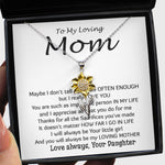 Sunflower Pendant Necklace - To My Loving Mom - Important Person In My Life Mother's Day Gift From Daughter Necklace