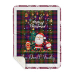 Personalized Gift Tartan Plaid Blanket Clan MacDonell Of Glengarry Modern With Funny Santa Snowman Reindeer Merry Christmas Gift Sherpa Blanket, blue plaid sherpa blanket,blue tartan sherpa blanket,Buchan,buffalo plaid sherpa blanket,christmas sherpa blanket,Christmas Throw Blanket