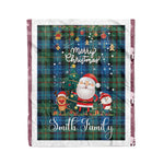 Personalized Gift Tartan Plaid Blanket Clan Smith Ancient With Funny Santa Snowman Reindeer Merry Christmas Fleece Blanket, Home Living Room, Plaid Blanket, Tartan Blanket, Scottish Blanket, Buffalo fleece blanket, Christmas Blanket