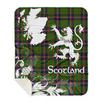 Sherpa Blanket - Tartan Blanket Thistle and Lion Scottish Clan Cochrane Hunting Plaid Blanket, plaid sherpa blanket queen,purple sherpa blanket,queen sherpa blanket,queen size sherpa blanket,red sherpa blanket,scottish tartan blankets,sherpa blanket,sherpa christmas blanket