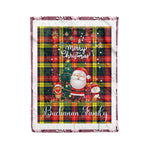 Personalized Gift Tartan Plaid Blanket Clan Buchanan Modern With Funny Santa Snowman Reindeer Merry Christmas Fleece Blanket, Home Living Room, Plaid Blanket, Tartan Blanket, Scottish Blanket, Buffalo fleece blanket, Christmas Blanket