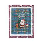 Personalized Gift Tartan Plaid Blanket Clan Agnew Ancient With Funny Santa Snowman Reindeer Merry Christmas Fleece Blanket, Home Living Room, Plaid Blanket, Tartan Blanket, Scottish Blanket, Buffalo fleece blanket, Christmas Blanket