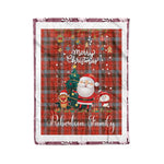 Personalized Gift Tartan Plaid Blanket Clan Robertson Weathered With Funny Santa Snowman Reindeer Merry Christmas Fleece Blanket, Home Living Room, Plaid Blanket, Tartan Blanket, Scottish Blanket, Buffalo fleece blanket, Christmas Blanket