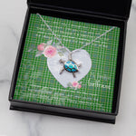 Sea Turtle Necklace Gift for My Beautiful Girlfriend Valentines Necklace Clan Currie Tartan Blue Turtle Necklace