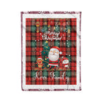 Personalized Gift Tartan Plaid Blanket Clan Kerr Ancient With Funny Santa Snowman Reindeer Merry Christmas Fleece Blanket, Home Living Room, Plaid Blanket, Tartan Blanket, Scottish Blanket, Buffalo fleece blanket, Christmas Blanket