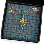 To My Beautiful Soulmate Sunflower Necklace In Your Eyes I Have Found My Home Clan Robertson Hunting Ancient Tartan Jewelry For Girlfriend, Tartan Sunflower Pendant Necklace, Scottish Tartan Jewelry, valentine necklace, necklace girlfriend, necklace for wife, cute necklaces for girlfriend, jewelry for girlfriend, to my soulmate necklace, to my future wife necklace