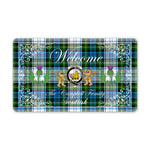 Doormat - Welcome Mat Scottish Clan Campbell Dress Tartan Door Mat, Plaid Doormat With Thistle and Two Lion Scottish