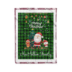 Personalized Gift Tartan Plaid Blanket Clan MacArthur Hunting With Funny Santa Snowman Reindeer Merry Christmas Fleece Blanket, Home Living Room, Plaid Blanket, Tartan Blanket, Scottish Blanket, Buffalo fleece blanket, Christmas Blanket